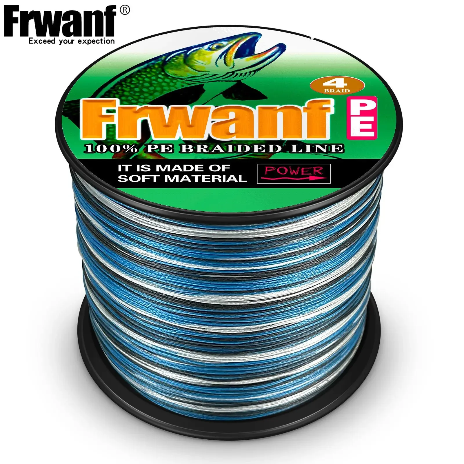 Sedal trenzado PE japonés Frwanf – Multifilamento 4 hebras para carpa - imagen 2