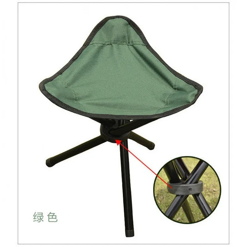 Silla plegable portátil pequeña para ocio al aire libre, taburete de tres patas, Camping, viaje, Picnic, actividades al aire libre, accesorios de pesca - imagen 3