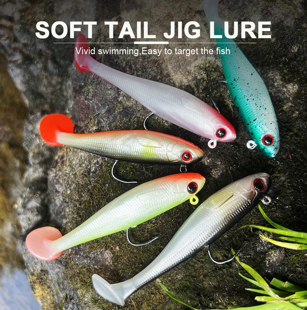 Señuelo Wobbler de silicona cola en T para lubina y carpa