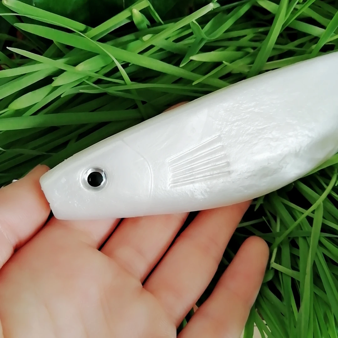 Señuelos de pesca de agua salada, cebo grande y suave de 235mm, sábalo de silicona, Lucio Artificial, Swimbait, plantilla de cola de paleta, Wobblers, 70g, 1 ud. - imagen 5