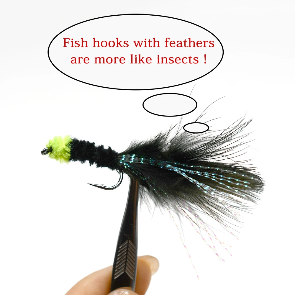 Woolly Bugger negro – Mosca streamer para trucha MNFT - imagen 3