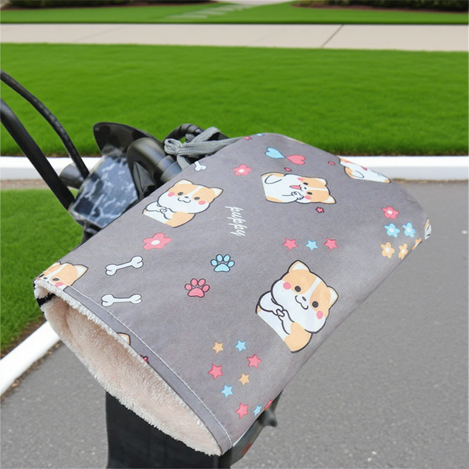 Guantes universales para manillar de ciclismo, manoplas finas de felpa para exteriores, accesorios para montar en bicicleta eléctrica, otoño e invierno - imagen 5