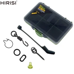 Hirisi 225 x fundas giratorias para pesca de carpa, manguitos de anzuelo listos, alineador de D-rig, aparejo de cambio rápido, mangas antienredos, aparejos terminales XP-100