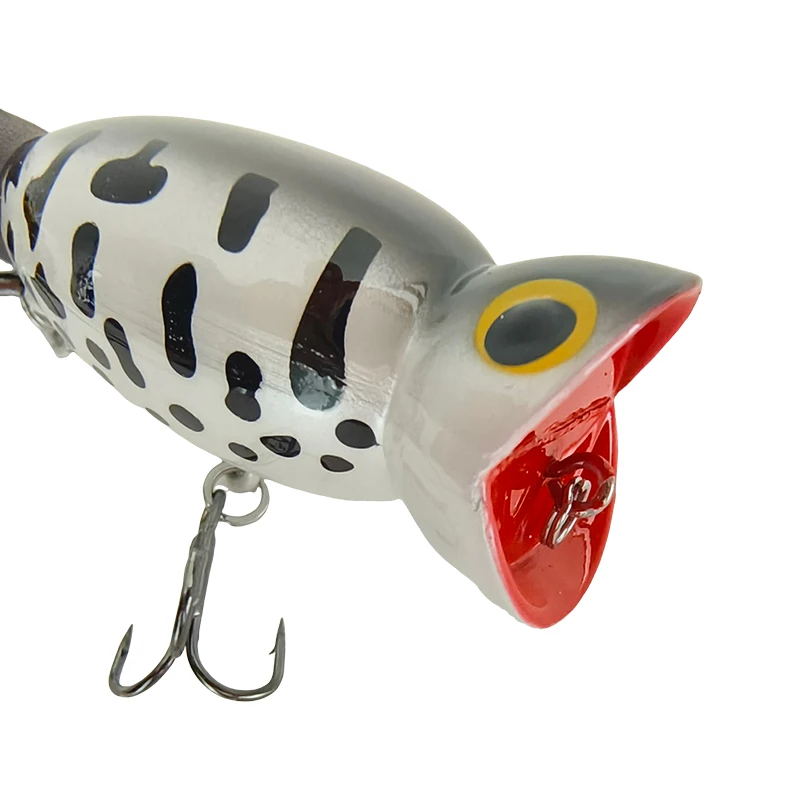 1 Uds 5cm 11g señuelo de Pesca Popper cebo Artificial duro Topwater con 2 anzuelos triples Señuelos de Pesca de carpa Wobbler Crankbait Pesca - imagen 2