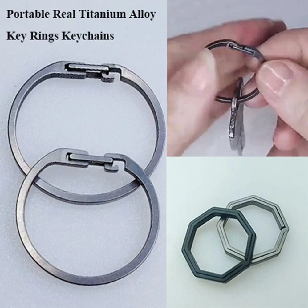Llaveros de aleación de titanio auténtica súper ligeros, regalo creativo masculino, llaveros portátiles para coche, colgante con hebilla de herradura - imagen 2