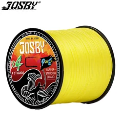 JOSBY-sedal de pesca japonés de 4 hebras, multifilamento resistente a la abrasión, cordón de tejido PE para agua salada de mar, 100M, 300M, 500M, 1000M