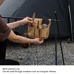 Bolsa de almacenamiento lateral para silla de Camping, bolsillo colgante lateral de lona de doble capa para soporte de tienda de campaña y sillón