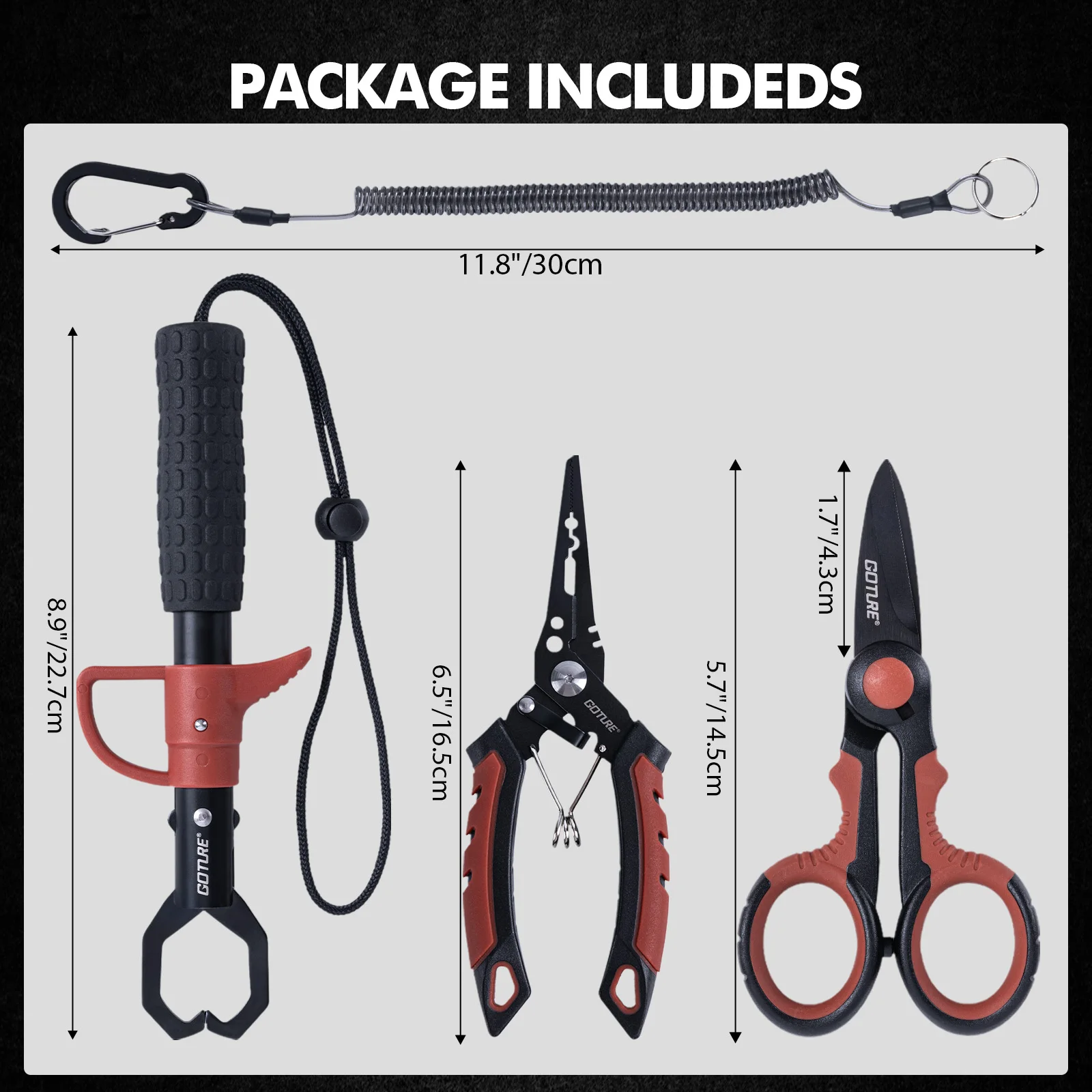Goture Set Herramientas Pesca Alicates Tijeras Afilador – Regalo - imagen 3