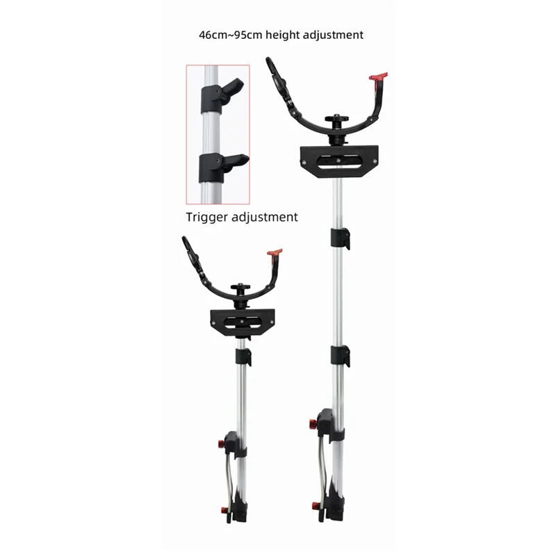 Soporte para caña de pescar ZYZ, ángulo ajustable retráctil y extraíble, soporte para caña de aleación de aluminio, accesorios para cajas de pesca, aparejos - imagen 4