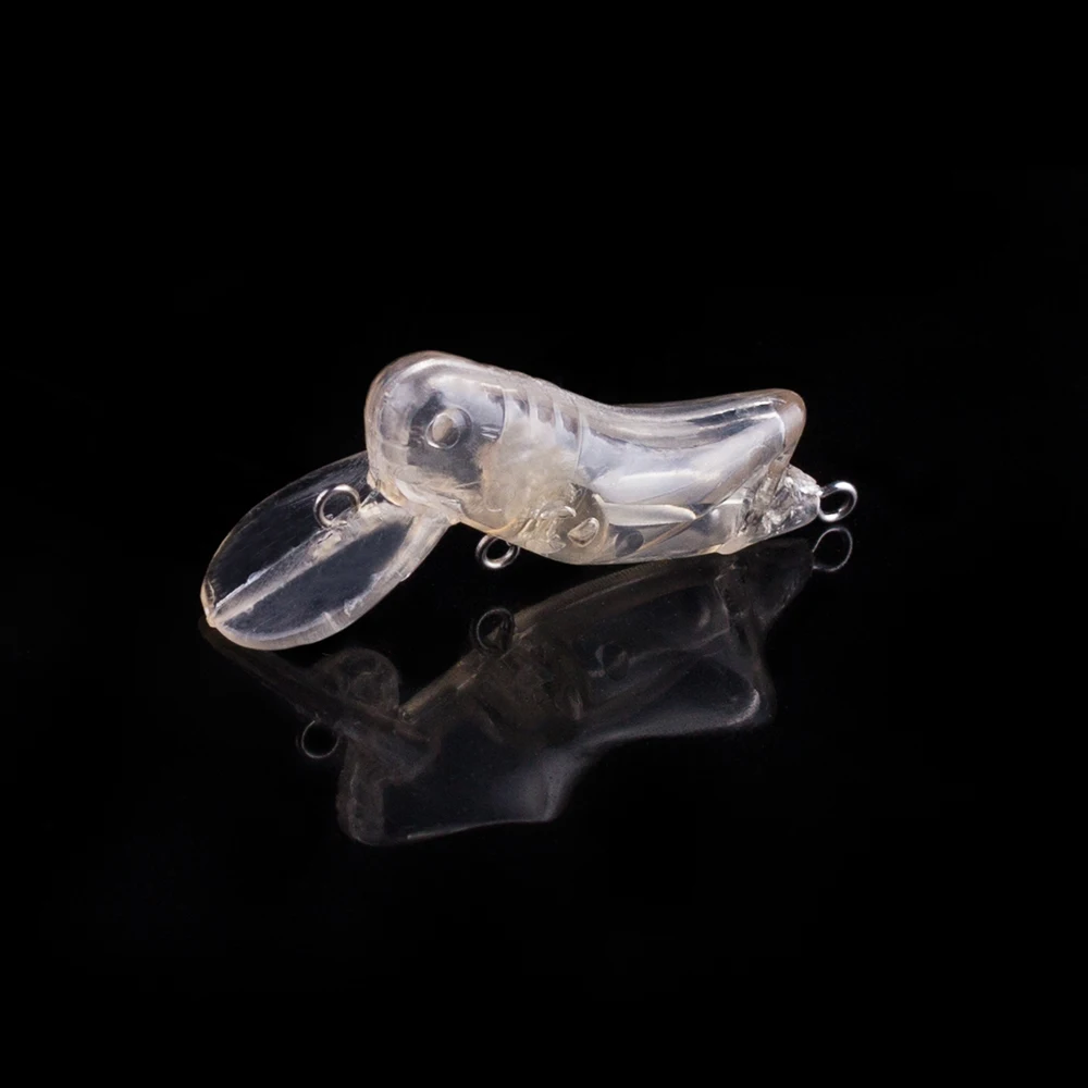 Hanlin-Cebo Artificial para pesca de langostas, cebo de 4,5 CM y 2,3G sin pintar, Mini manivela, en blanco, 10/20 piezas