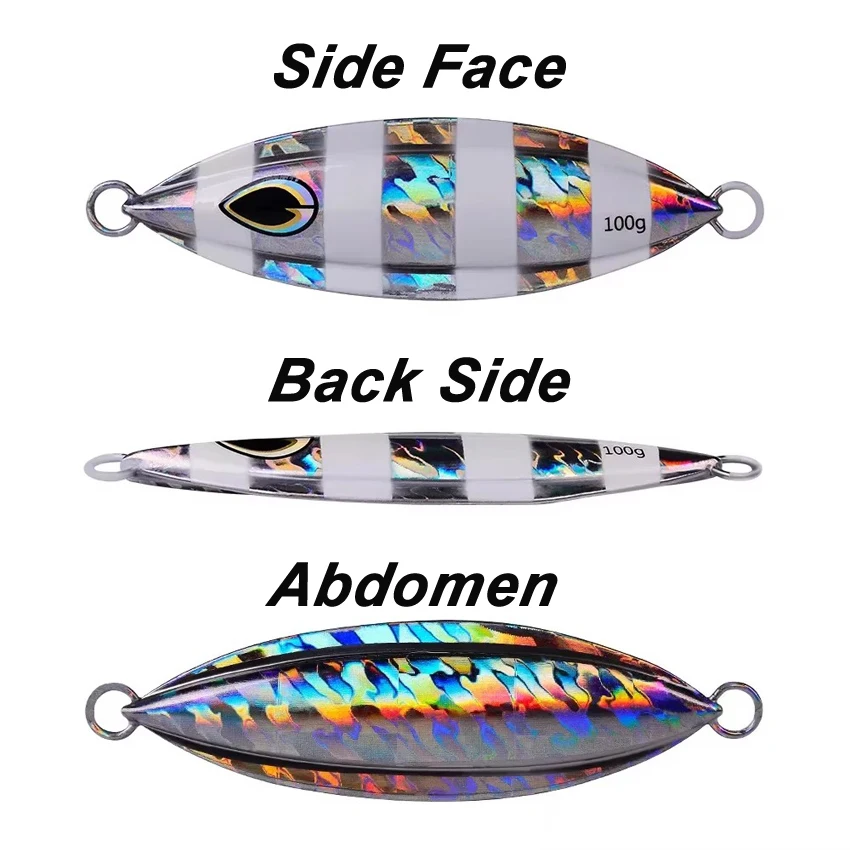 Señuelo de pesca de fundición, plantilla lenta, 40g, 60g, 80g, 100g, cebo de Jigging, cuchara, pez de Metal, agua salada, aparejos de cebo duro Artificial, 1 ud. - imagen 3