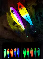 Seaknight-cebos tentadores, señuelo brillante, anzuelos de calamar de doble capa, señuelos de sepia, cebos de pesca de mar, aparejos de pesca de calamar