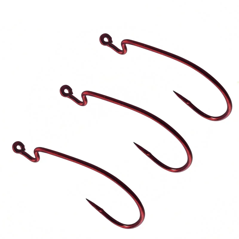 20 anzuelos de pesca de acero con alto contenido de carbono 2 #   4 #   6 #   8 #   Señuelo con anzuelo de manivela, gusano de Pesca para aparejos de cebo blando, accesorios de alta calidad - imagen 4