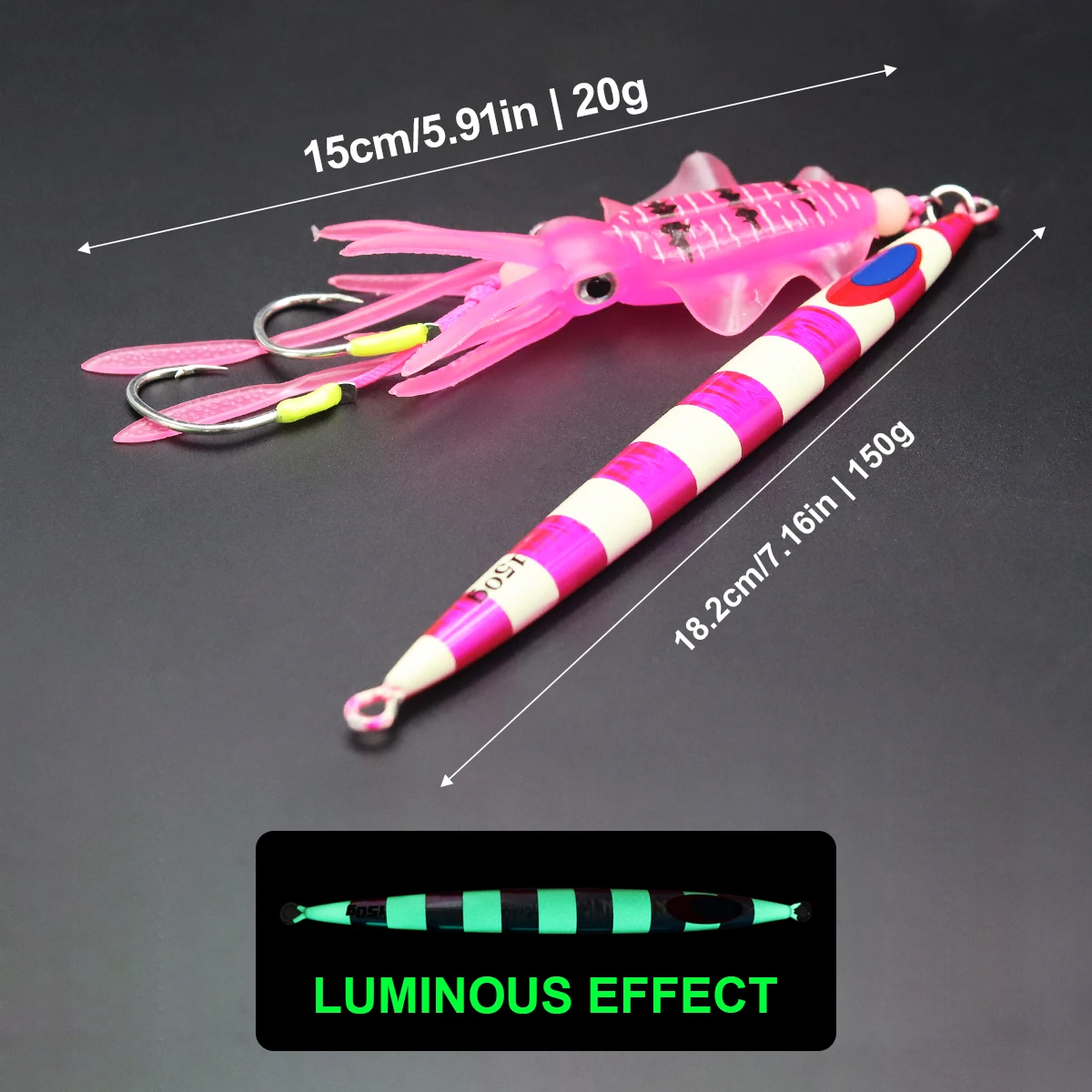 ZYZHE Jig luminoso 150 g para atún y marlín - imagen 3