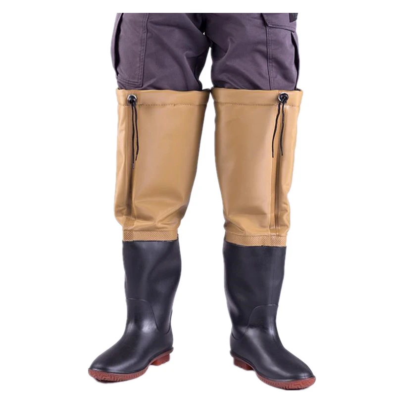 Botas de lluvia altas y gruesas, impermeables, para pesca con mosca, pantalones para vadear, para caza - imagen 4