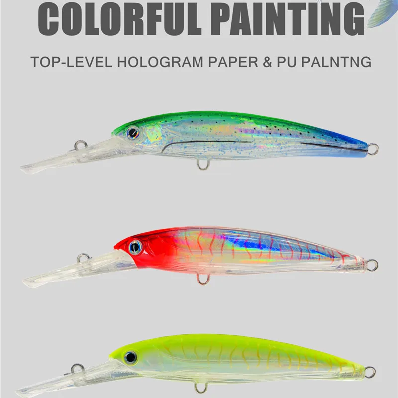 GREENSPIDER-señuelo de pececillo Artificial, cebo duro de hundimiento lento, ojos 3D, 145mm, 45g, 1 piezas - imagen 4