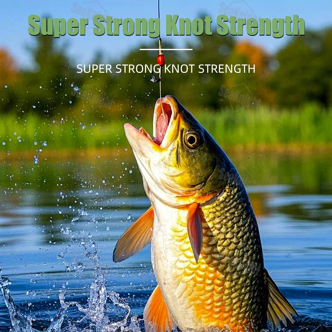 Línea de pesca de nailon SeaKnight marca CARP 500M antidesgaste suave y fuerte para pesca de carpa 10-25LB verde oscuro INVISIBLE bajo el agua - imagen 3