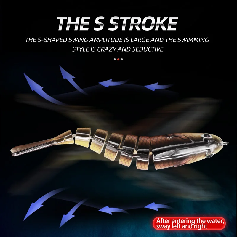Fishing Bait Artificial Crank Trout Articulated Multi-joint Slow Sinking Swimming Bass Top Water Hard Bass Bait Fishing Tackle - imagen 3