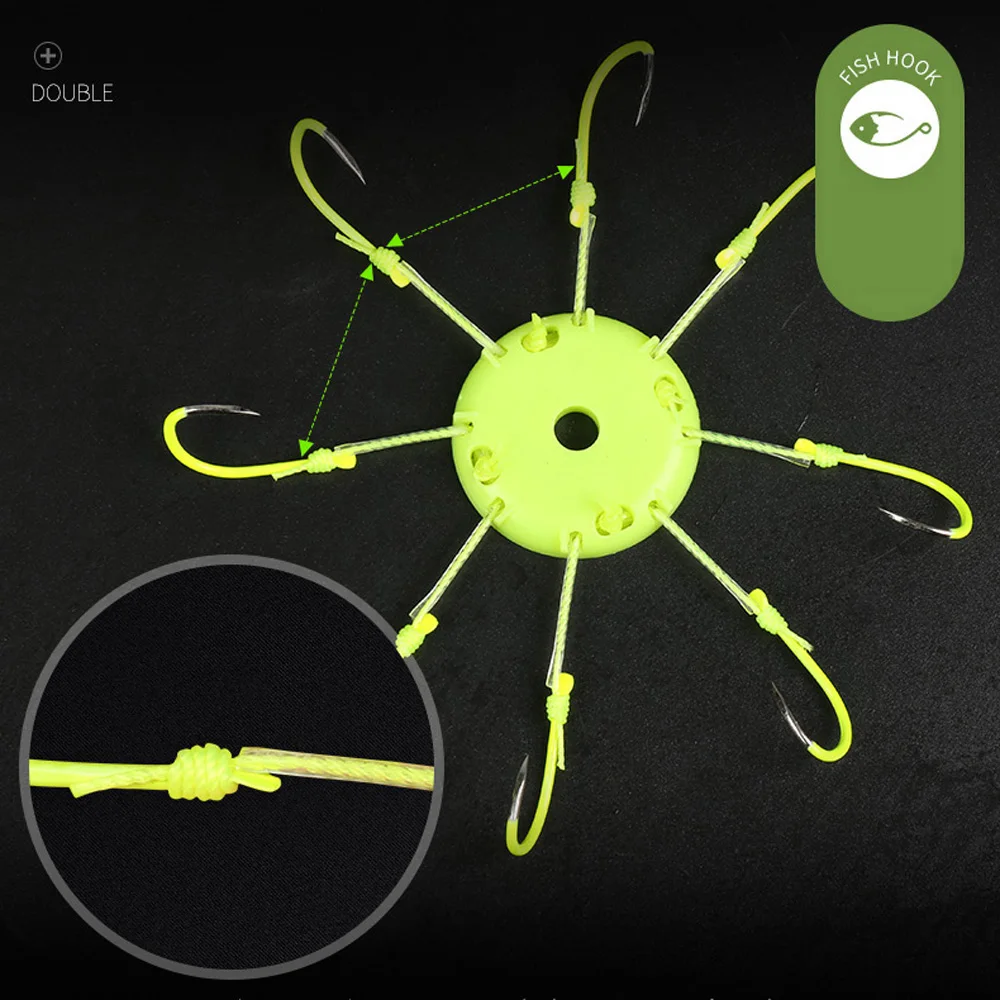 Juego de anzuelos de explosión para cebo de carpa, para jaula alimentadora, solapa de pesca, 8 anzuelos de cuerda, previene la manguera de bobinado, herramientas de gancho de acero al carbono - imagen 5