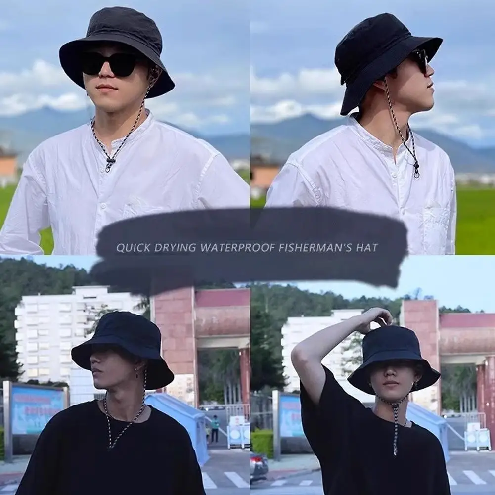 Sombrero de pescador impermeable para mujer, protección solar Anti-UV para acampar, senderismo, montañismo, sombrero de cubo de Panamá para exteriores - imagen 2