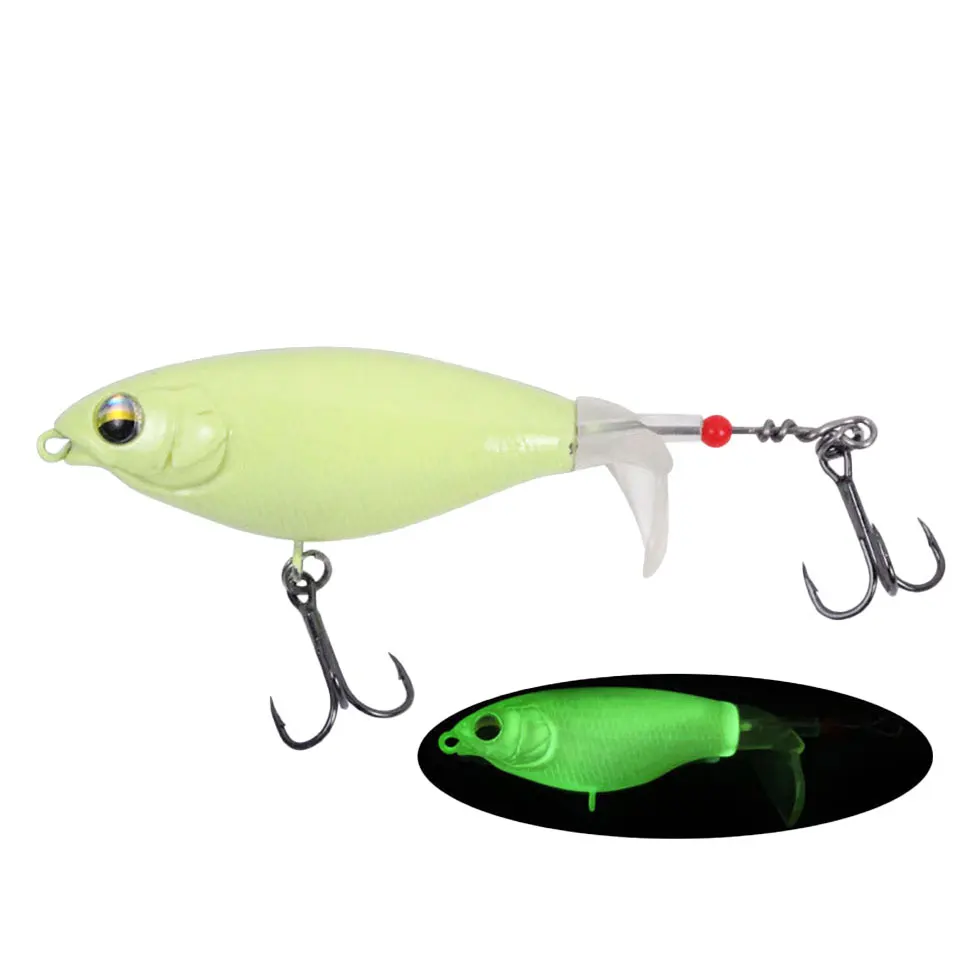 WALK FISH-señuelo de pesca de hélice, 1 piezas, 6G/10G, 65MM/80MM, cola giratoria Wobblers Swimbait Topwater Pencil 3D Fisheyes Hard Bait - imagen 4