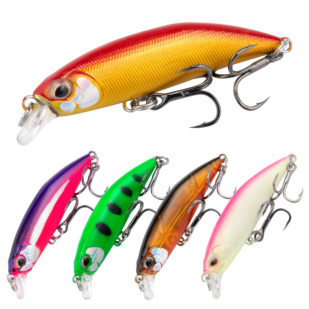 Señuelo de pesca de 7cm/8,7g, pececillo que se hunde con anzuelo triple, cebo duro Wobbler, Crankbait para pesca en agua salada, mar, lubina, trucha