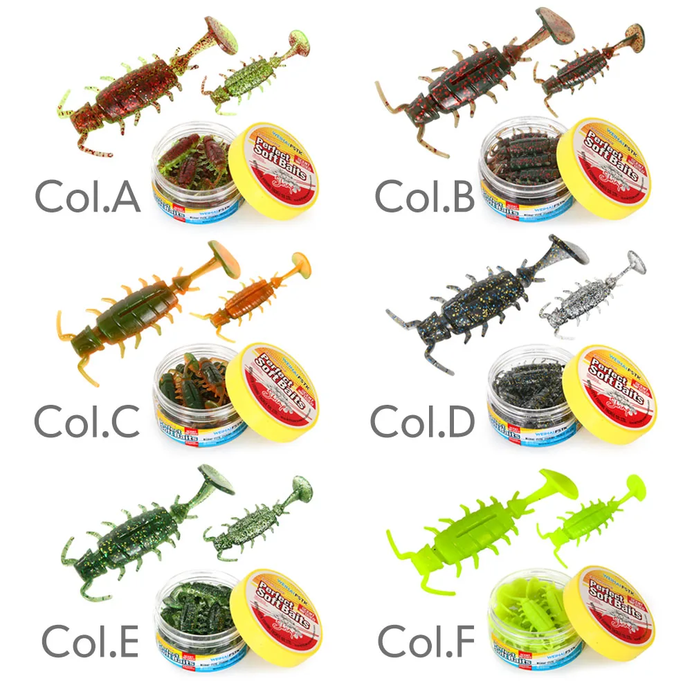 FSTK-cebo Artificial para carpa de lubina, señuelos de perca, insectos alienígenos realistas, 1g/3,5g, señuelo para Lucio, camarones, atractivo, aroma de pescado, señuelo de plástico suave - imagen 3