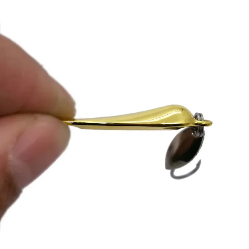 OUTKIT, 1 Uds., cuchara giratoria, cebo de Metal, Micro señuelo de pesca, lentejuelas pequeñas, cebos de tiro largo de cobre para lubina, trucha, perca, Lucio giratorio