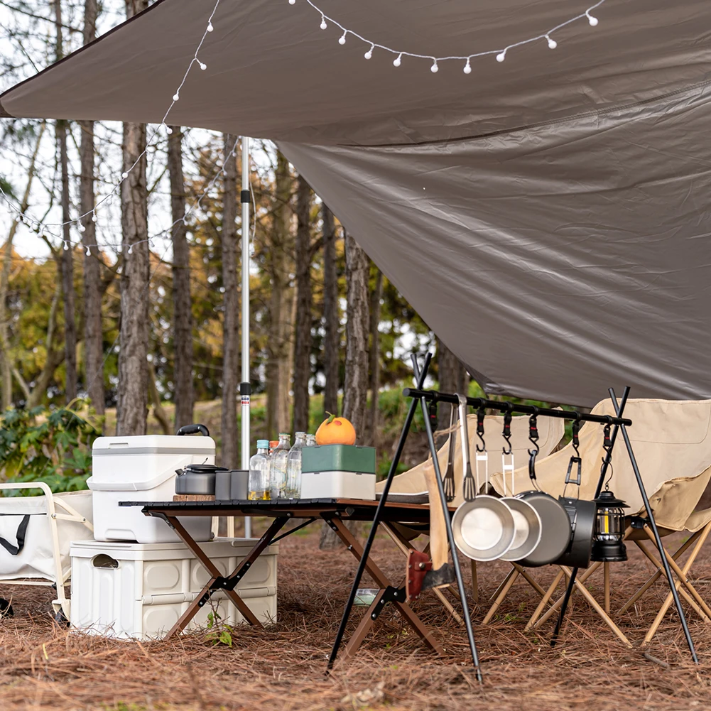 Juego de 2 postes de lona para acampada, postes telescópicos de aluminio ajustables para tienda de campaña, toldo, poste plegable resistente ﻿ - imagen 5