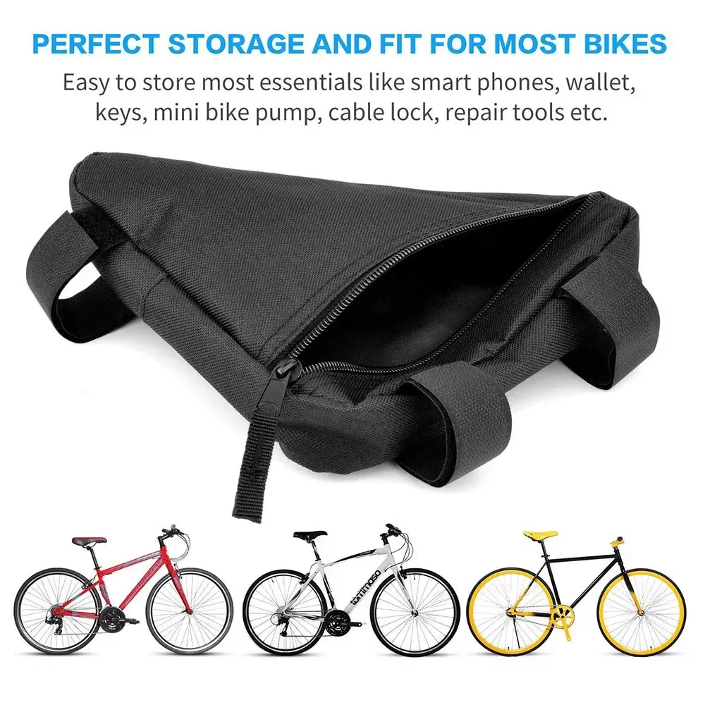 Bolsa para bicicleta, marco de tubo frontal, manillar, bolsas impermeables para ciclismo, bolsa triangular, soporte para marco, accesorios para bicicleta - imagen 3