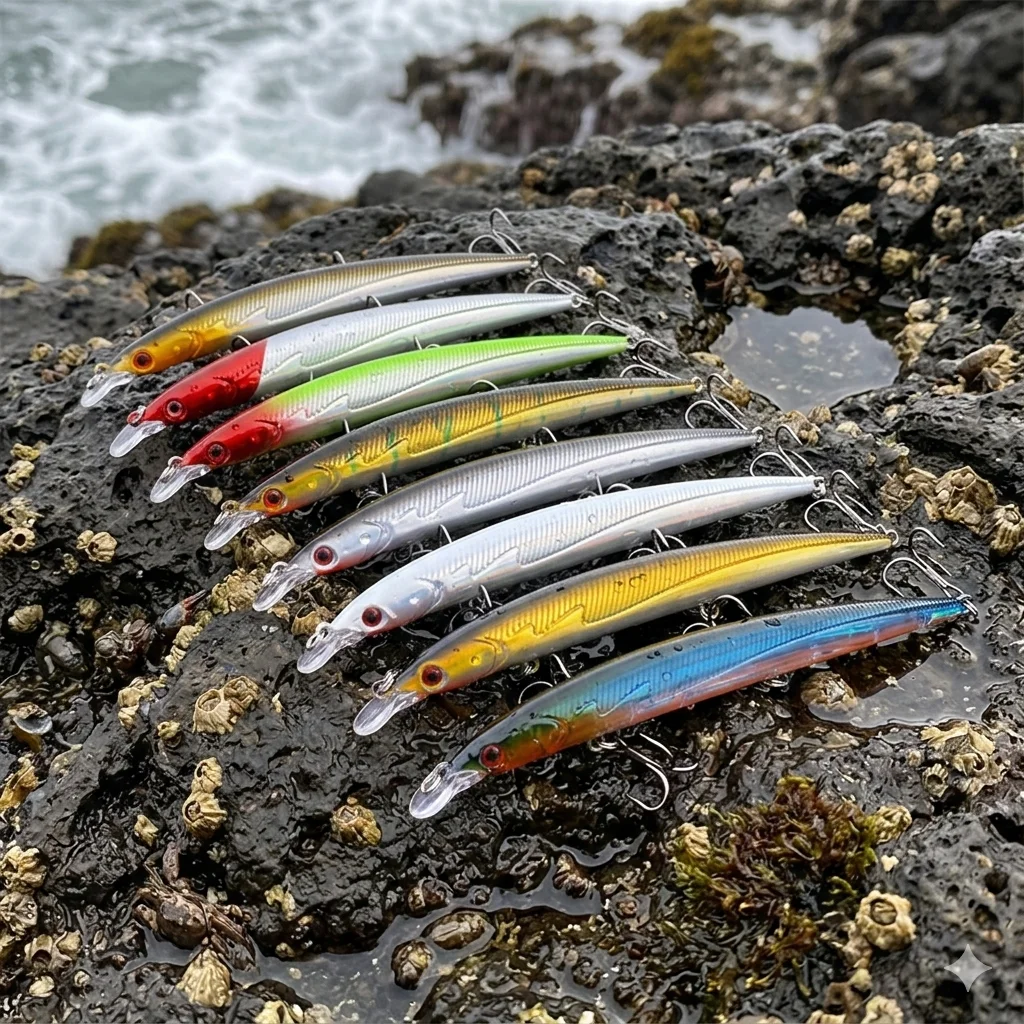 Señuelo Minnow Jerkbait Suspendido para Lubina, Lucio y Zander