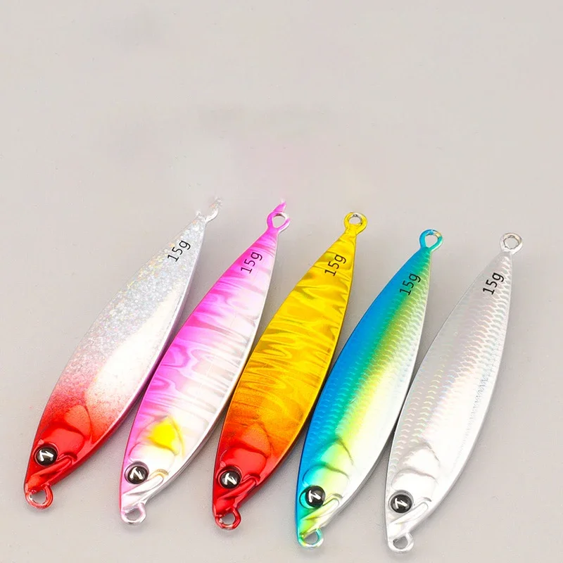 Señuelo de plantilla de Metal de 47,4mm/52, 5mm, fundición a tierra, señuelo de Jigging, plantilla lenta de 10G/15G, plantilla de juego ligero, trucha, atún, cuchara de pescado Artificial, 1 Uds. - imagen 4