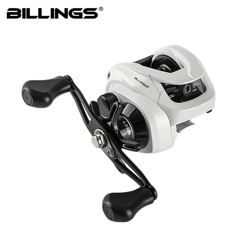BILLINGS Serie AW 200, relación de engranaje 6,3: 1, arrastre máximo de 18 libras, carrete para baitcasting, para agua dulce y salada - imagen 3