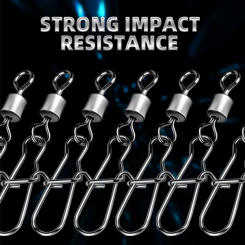 BEARKING-señuelo de anzuelo de Lucio, accesorios de pesca, Pin conector, rodamiento giratorio, acero inoxidable, aparejos giratorios a presión, 50 piezas - imagen 4