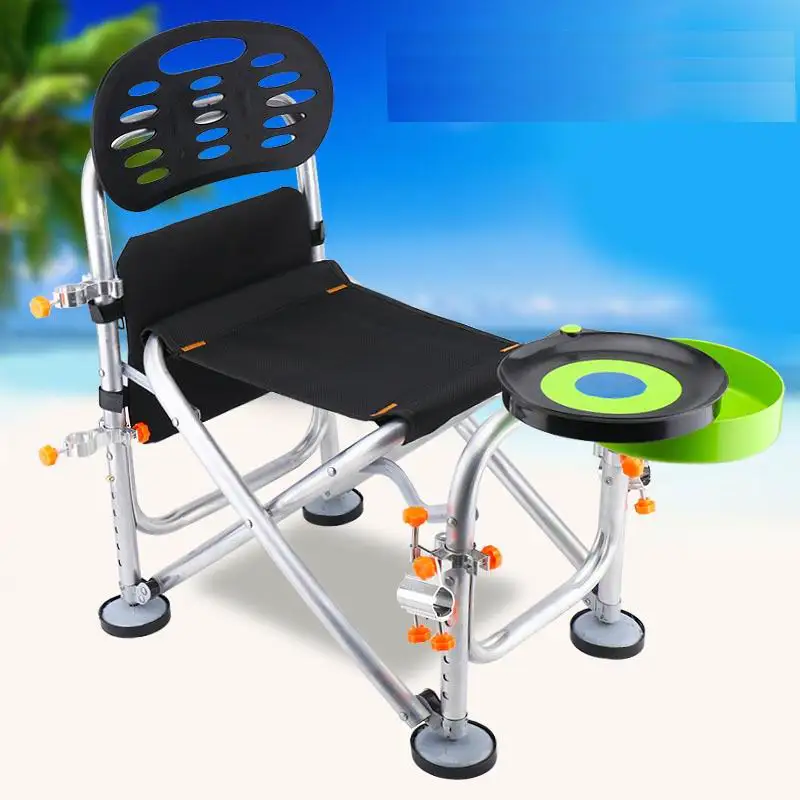 LYCA Silla de pesca de aluminio con accesorios en Kits, 11cm de altura ajustable a b c d e - imagen 4