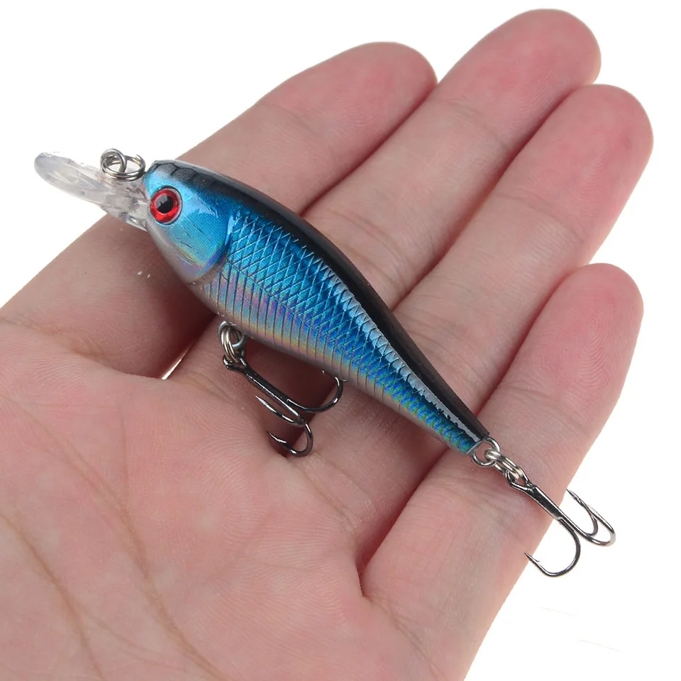 Señuelo de pesca Minnow, cebo Artificial duro, Crankbait Wobblers, ojos 3D, Lucio, carpa, aparejos de pesca, 1 ud. - imagen 3