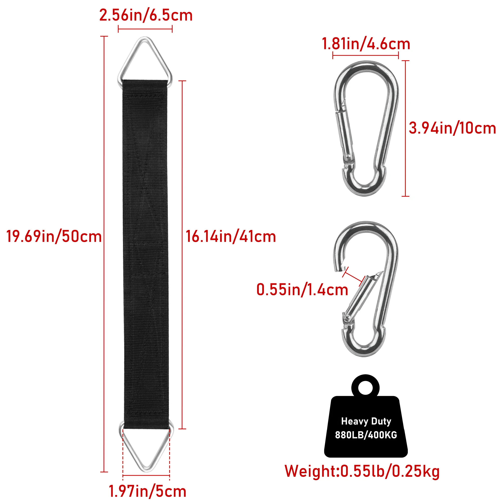 Colgador de columpio con mosquetón de bloqueo para exterior y gimnasio - imagen 5