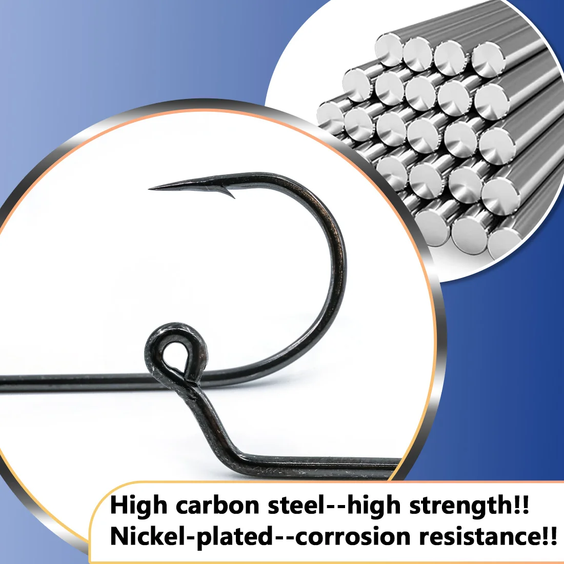 Anzuelo de plantilla para pesca de 60 grados, 25 uds., vástago largo de acero rico en carbono, molde de cabeza de plantilla, anzuelo Aberdeen, aparejos de pesca de agua salada - imagen 3