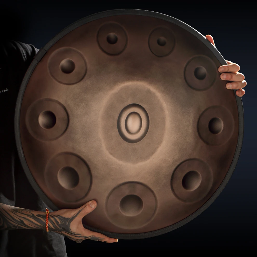 Hluru Handpan 440HZ Pantam Drum 10 notas D menor 22 pulgadas glucófono nitruración mano Pan tambor yoga meditación tambor Musical - imagen 4