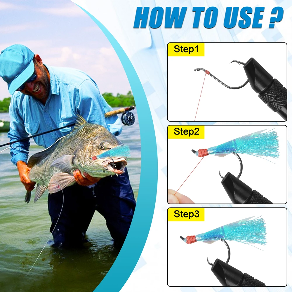 Línea de Flash de cristal, Kit de línea de atado de moscas, 10 colores, gancho, señuelo, moscas secas, plantilla, faldas, accesorios para hacer, 10 paquetes - imagen 5