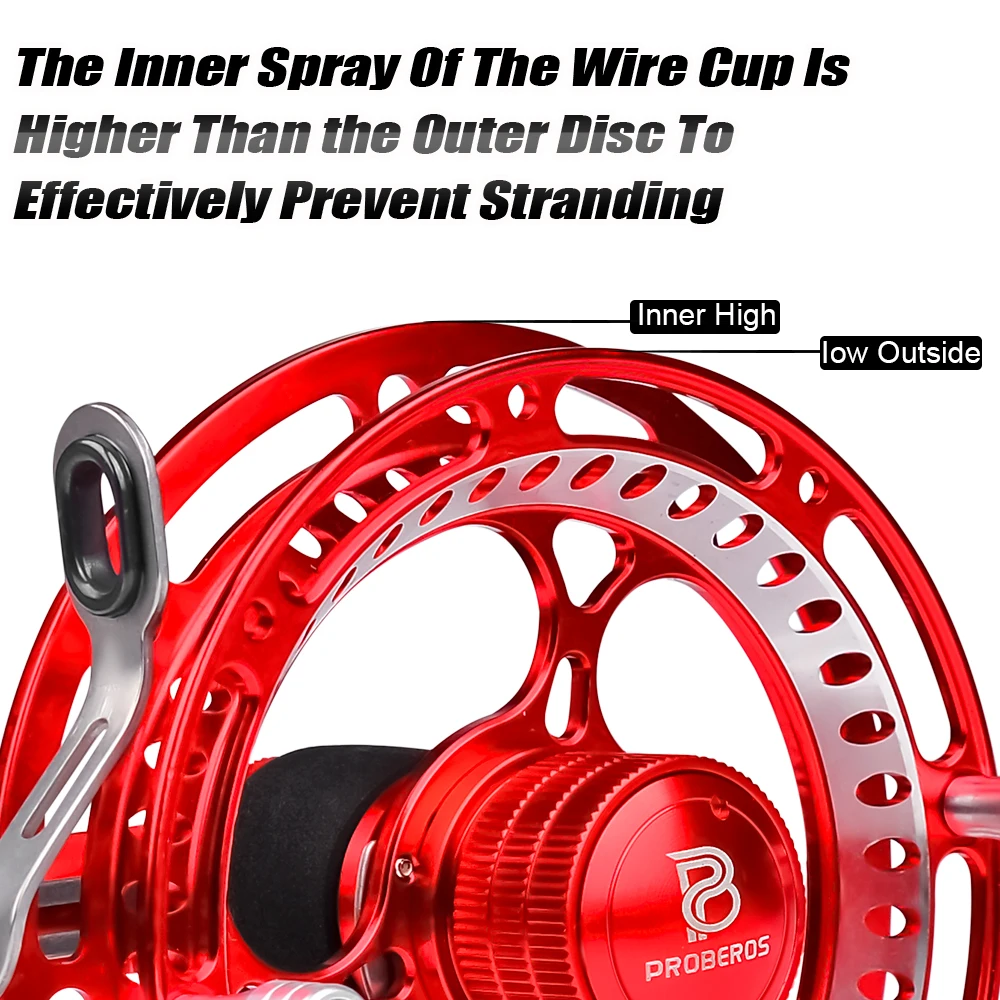 PROBEROS-carrete de Pesca de peso ligero, máquina CNC, corte grande, fundición a presión, aluminio, grano, 2 + 1 rodamientos de bolas - imagen 5