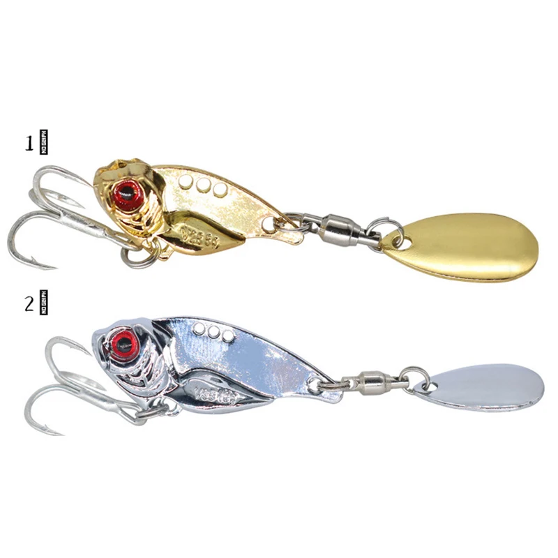 Señuelos de Pesca giratorios Wobblers cuchara de lentejuelas Crankbaits artificiales fácil brillo VIB cebos para Pesca con mosca trucha Pesca