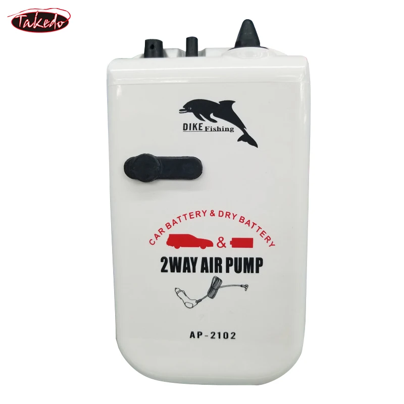 TAKEDO AP-2102 bomba de oxígeno de plástico de 2 velocidades portátil impermeable Mini bomba de aire de pesca de acuario para pecera pesca al aire libre