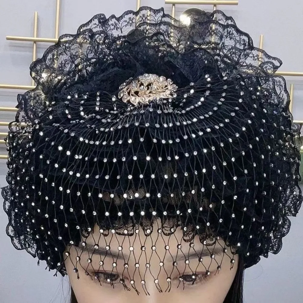 Nuevo Gorro con bordado de flores, cubierta completa, pañuelo para la cabeza de pelo blanco, gorro elástico transpirable para verano - imagen 5