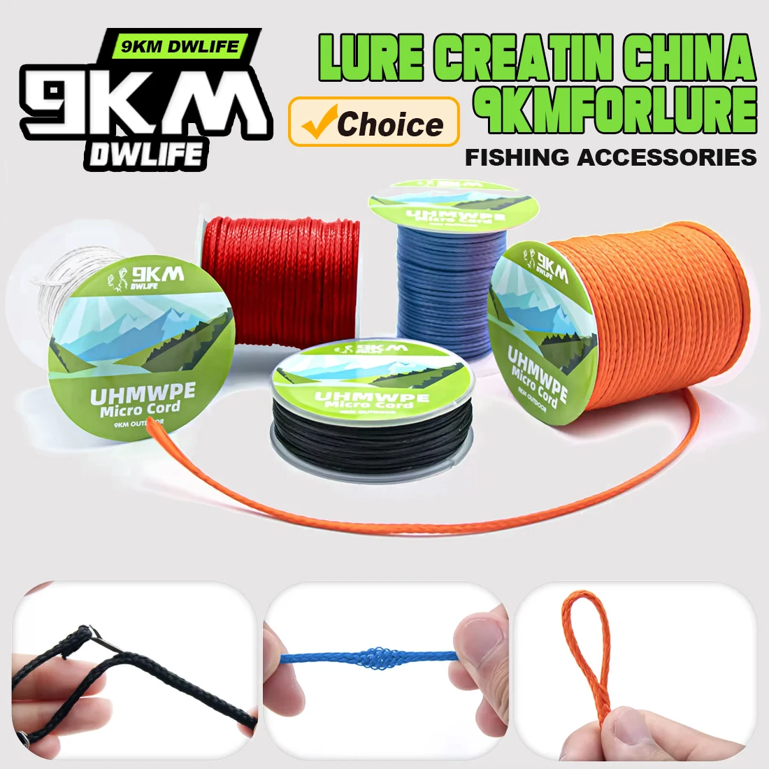 Cuerda trenzada UHMWPE multifunción para pesca y outdoor