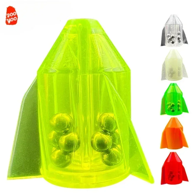 Accesorios para equipo de pesca, cebo Luya, contrapeso con cuentas de sonido, tubo de plástico incorporado, 15 bolas de acero inoxidable, 5 uds.