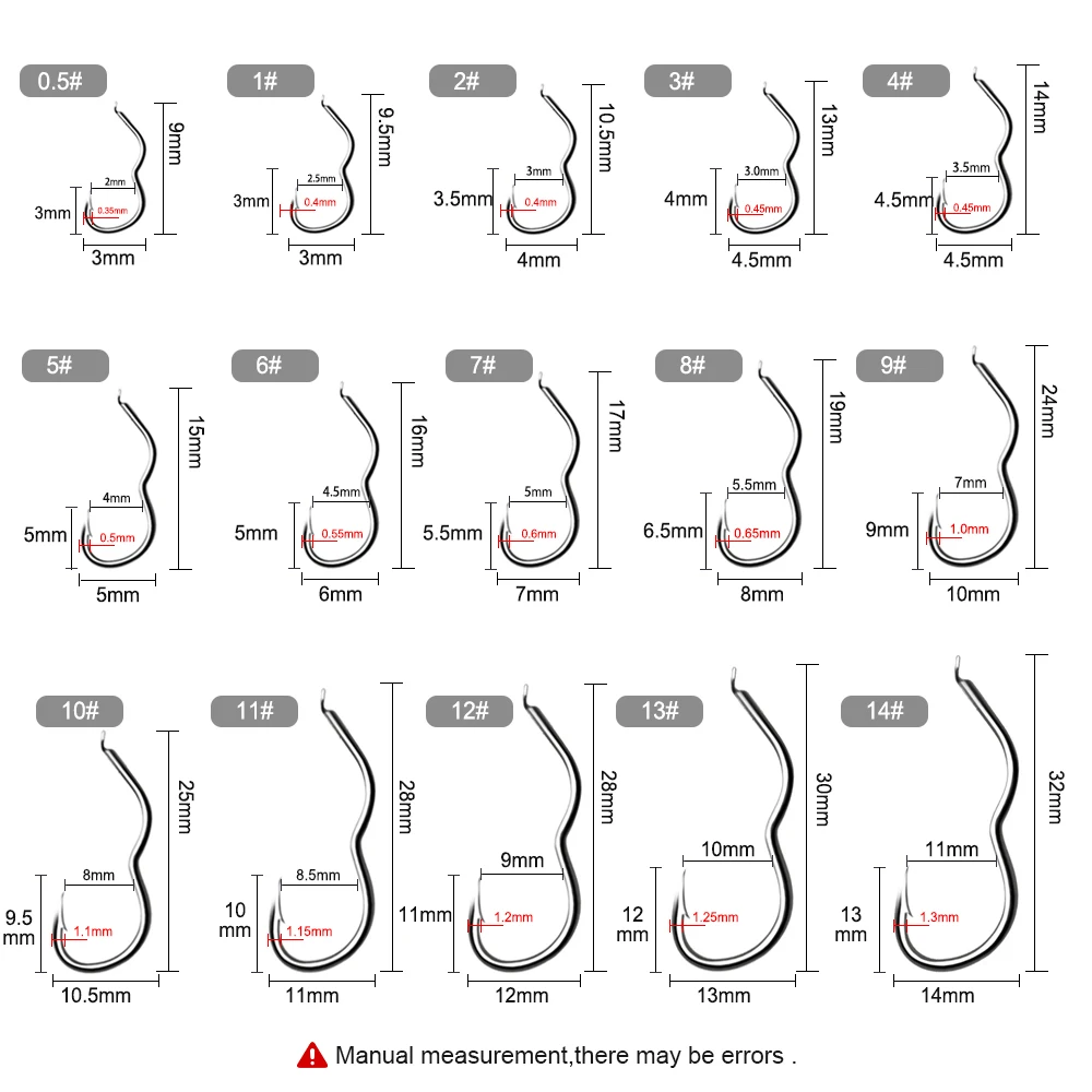 12 Uds. Nuevos anzuelos de pesca de acero con alto contenido de carbono, anzuelo de púas planas 0,5 # -14 #   Accesorios de pesca de carpa de agua dulce - imagen 4
