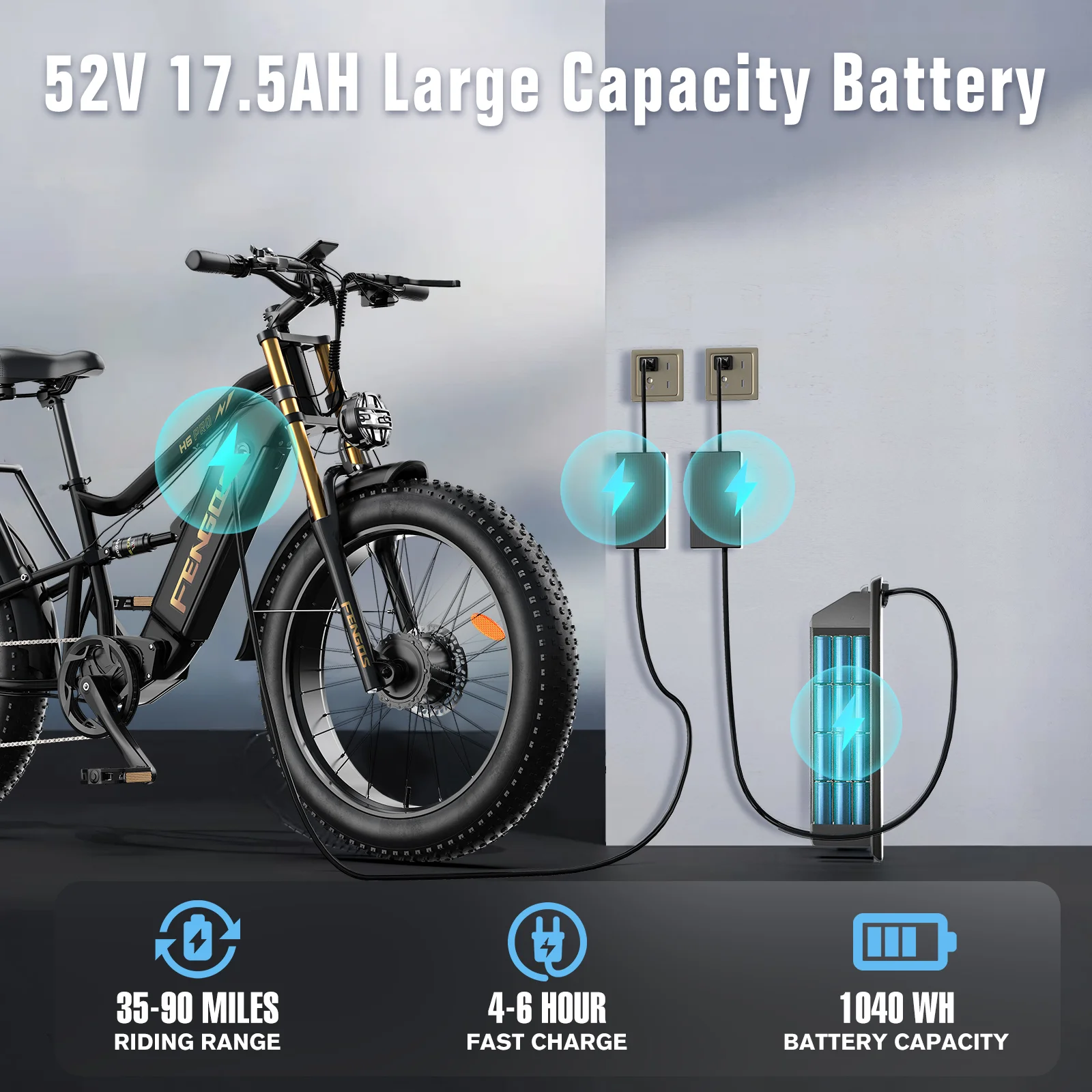 Bicicleta Eléctrica FENGQS H6PRO – Montaña con ruedas gruesas - imagen 5