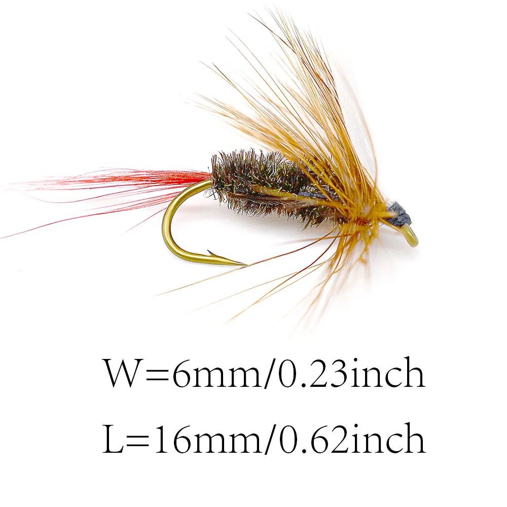MNFT-piezas de pesca en agua dulce, trucha alada, perca, cola roja, puede volar, ninfa, faisán, Herl, 10 # - imagen 3