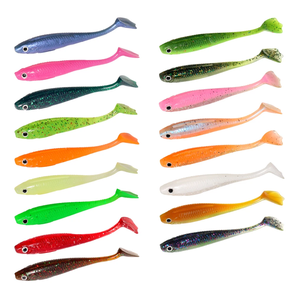 Nuevos Señuelos de Pesca 70mm 95mm señuelo suave Wobblers artificiales carpa cebo de silicona para Lucio Bass Trolling Sea Swimbait Predator Tackle - imagen 3